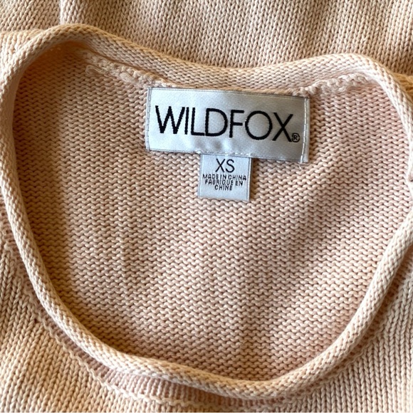 wildfox couture sky high rainbow distressed pink sweater, sz XS - Picture 6 of 9